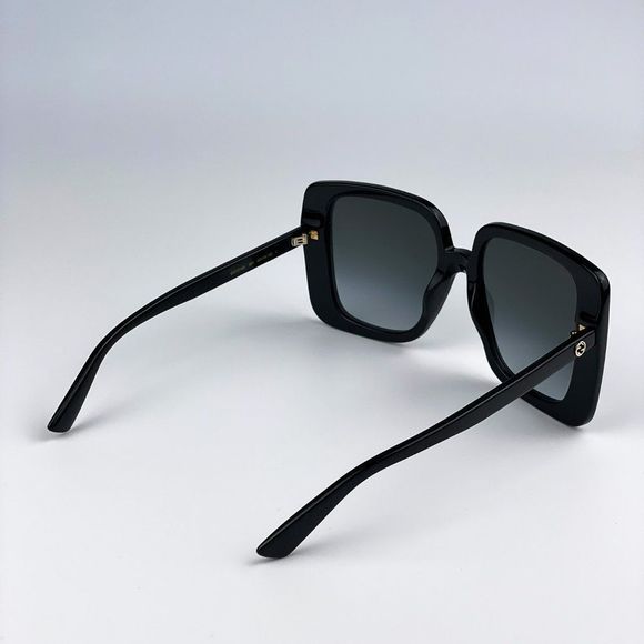 Gucci GG1314S 001 Sunglasses Black Dark Grey Oversized Square Women - Picture 9 of 13